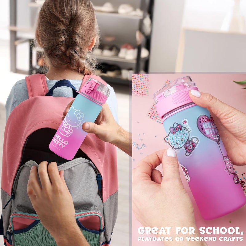 Get Trend Sanrio Hello Kitty Decorate Your Own Water Bottle Kit Girls, Teens, 18.6 fl oz, Stickers Kawaii Gifts for Girls (Multi Hello Kitty) - Image 4